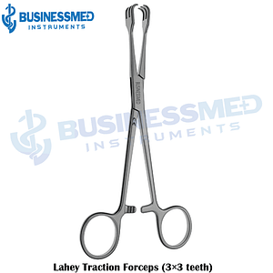 Lahey Traction Forceps 3 x 3 teeth