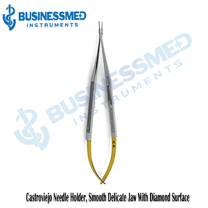 Castroviejo Needle Holder Smooth Delicate Jaw With Diamond Surface