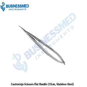 Castroviejo Scissors Flat Handle 15cm Stainless Steel