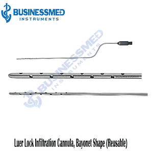 Luer Lock Infiltration Cannula Bayonet Shape Reusable 1