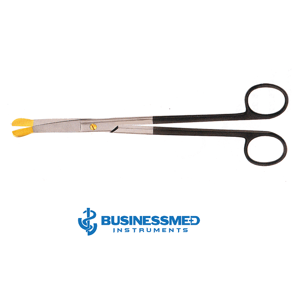 Solz Gold Tip Scissors – Curved Slight Bevel on Shank – Supercut Tungsten Carbide